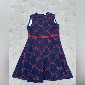 EUC JANIE AND JACK NAVY AND RED NAUTICAL KNOTS SLEEVELESS DRESS SIZE 7